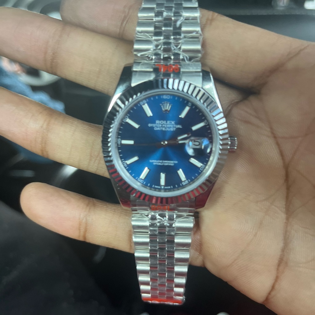Rolex Datejust With Blue Dial And Silver Bracelet